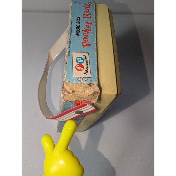 Vintage Fisher-Price Music Box Pocket Radio Pop Goes the Weasel No.773 Works - Picture 5 of 10